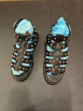 ASOS Black Studded Gladiator Sandals Unisex